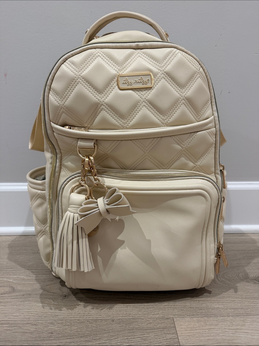 Itzy Ritzy Boss Plus Diaper Backpack Milk & Honey